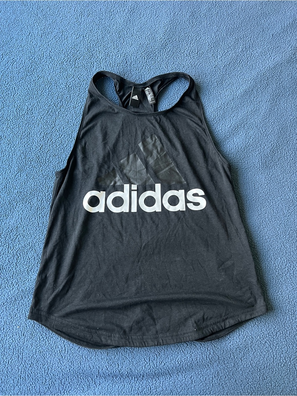 adidas Black Logo Racerback Crop Tank